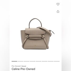Celine Nano Belt Bag Beige Leather Satchel